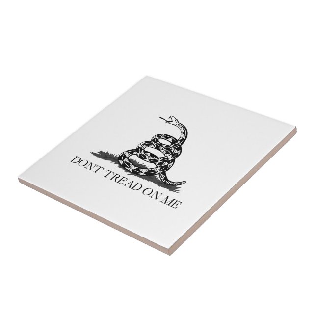 Libertarian Gadsden Flag Don't Tread on Me Black Tile (Side)
