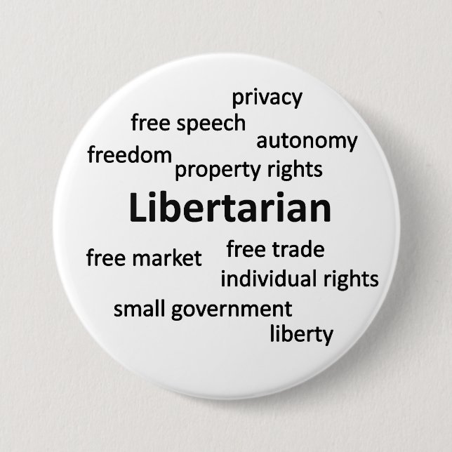 Libertarian Philosophy and Values 7.5 Cm Round Badge (Front)