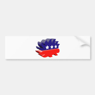 Libertarian porcupine 3D Bumper Sticker