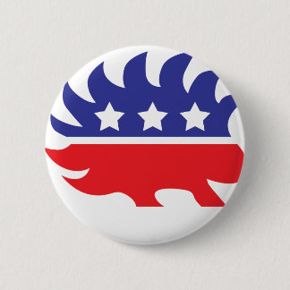 libertarian porcupine 6 cm round badge