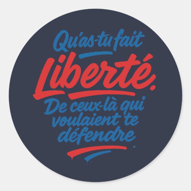 Liberté Classic Round Sticker (Front)