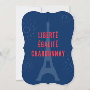 Liberté Égalité Chardonnay Funny Eiffel Tower Wine
