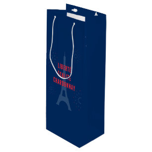 Liberté Égalité Chardonnay Funny Eiffel Tower Wine Wine Gift Bag