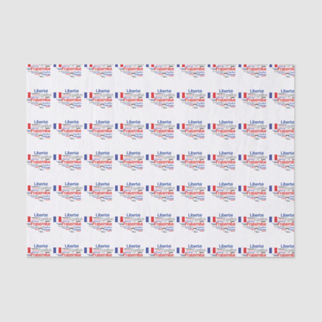 Liberté, Égalité, Fraternité - French Motto Flag Tissue Paper (Front)