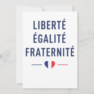 Liberté Égalité Fraternité French Motto Greeting Invitation