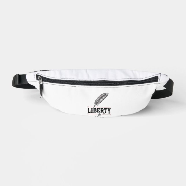 Liberty 1776 Patriotic Feather Vector Design_1 Bum Bags (Front)