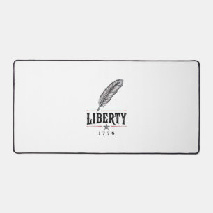 Liberty 1776 Patriotic Feather Vector Design_1 Desk Mat