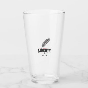 Liberty 1776 Patriotic Feather Vector Design_1 Glass