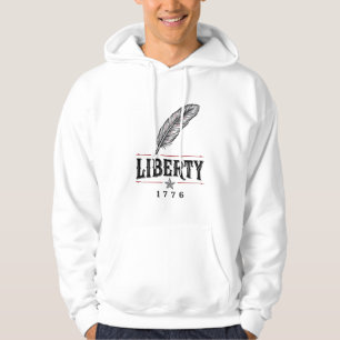 Liberty 1776 Patriotic Feather Vector Design_1 Hoodie