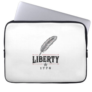 Liberty 1776 Patriotic Feather Vector Design_1 Laptop Sleeve