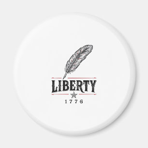 Liberty 1776 Patriotic Feather Vector Design_1 Magnet