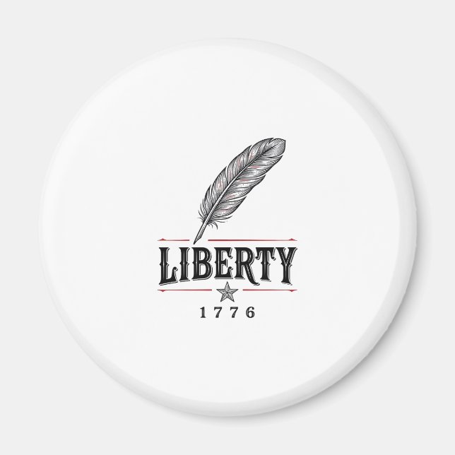 Liberty 1776 Patriotic Feather Vector Design_1 Magnet (Front)