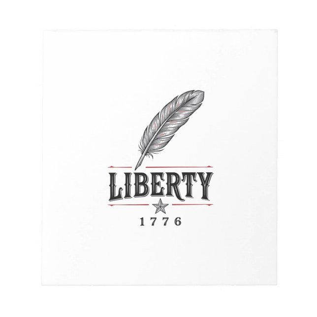 Liberty 1776 Patriotic Feather Vector Design_1 Notepad (Front)