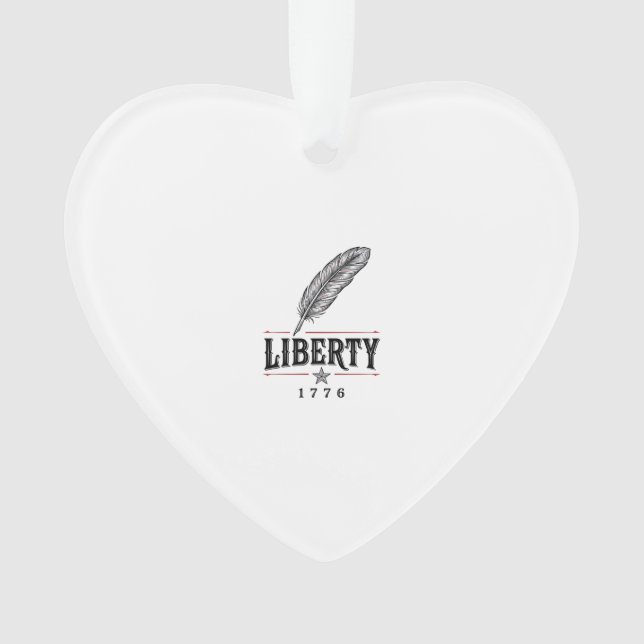 Liberty 1776 Patriotic Feather Vector Design_1 Ornament (Front)