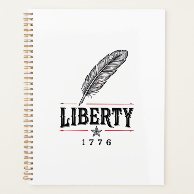 Liberty 1776 Patriotic Feather Vector Design_1 Planner (Front)