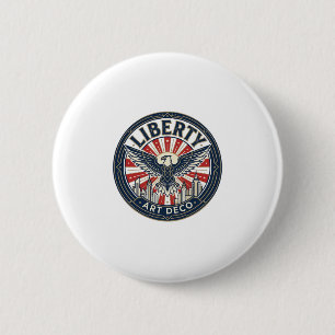 Liberty Adventure Patriotic Patriotic Pulp Book Co 6 Cm Round Badge