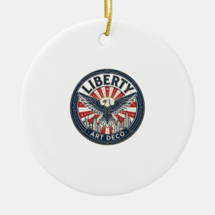 Liberty Adventure Patriotic Patriotic Pulp Book Co Ceramic Tree Decoration