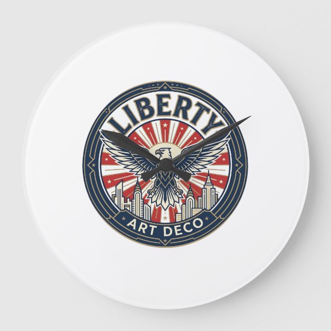 Liberty Adventure Patriotic Patriotic Pulp Book Co Large Clock (Front)