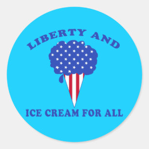 Liberty and Ice Cream for All Products Classic Round Sticker