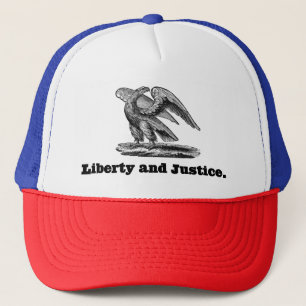 Liberty And Justice Eagle Americana Patriotic Art Trucker Hat