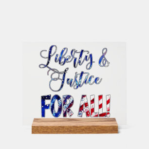 Liberty And Justice For All Acrylic Sign