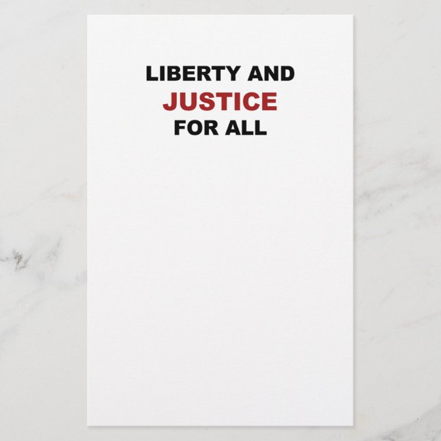 Liberty and JUSTICE for All Stationery (Front)