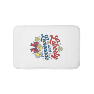 Liberty and Lemonade Patriotic Lemon Vector Shirt_ Bath Mat