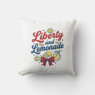 Liberty and Lemonade Patriotic Lemon Vector Shirt_ Cushion
