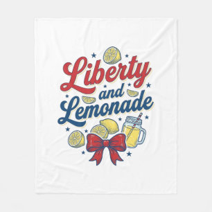 Liberty and Lemonade Patriotic Lemon Vector Shirt_ Fleece Blanket