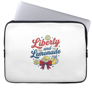 Liberty and Lemonade Patriotic Lemon Vector Shirt_ Laptop Sleeve