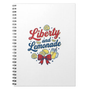Liberty and Lemonade Patriotic Lemon Vector Shirt_ Notebook