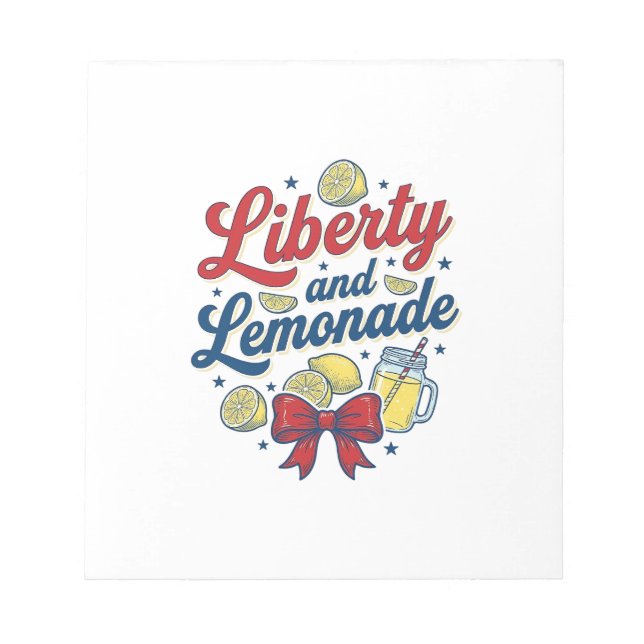 Liberty and Lemonade Patriotic Lemon Vector Shirt_ Notepad (Front)