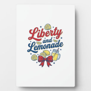 Liberty and Lemonade Patriotic Lemon Vector Shirt_ Plaque