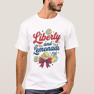 Liberty and Lemonade Patriotic Lemon Vector Shirt_ T-Shirt