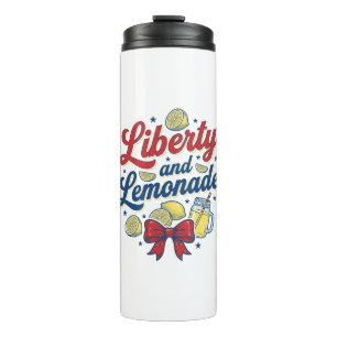 Liberty and Lemonade Patriotic Lemon Vector Shirt_ Thermal Tumbler