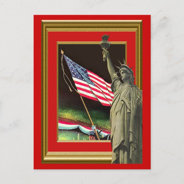 Liberty and the flag postcard (Front)