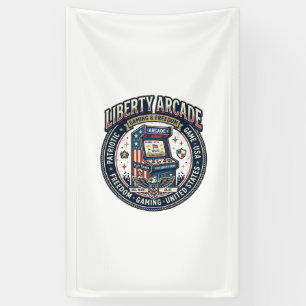 Liberty Arcade Patriotic Patriotic Arcade Gamer US Banner