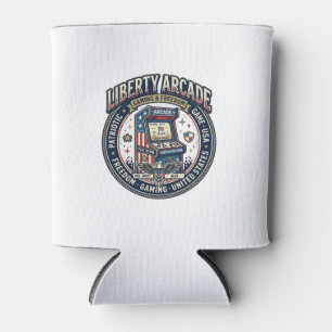 Liberty Arcade Patriotic Patriotic Arcade Gamer US Can Cooler