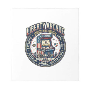 Liberty Arcade Patriotic Patriotic Arcade Gamer US Notepad