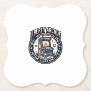 Liberty Arcade Patriotic Patriotic Arcade Gamer US Paper Coaster