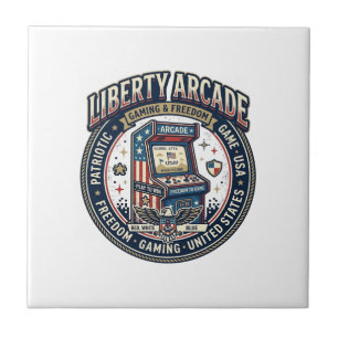 Liberty Arcade Patriotic Patriotic Arcade Gamer US Tile