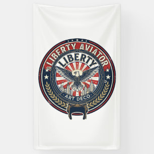 Liberty Aviator Patriotic Patriotic Aviation Vinta Banner