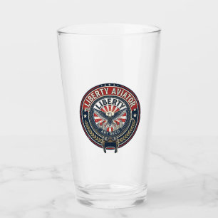 Liberty Aviator Patriotic Patriotic Aviation Vinta Glass