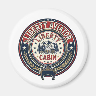 Liberty Aviator Patriotic Patriotic Aviation Vinta Magnet