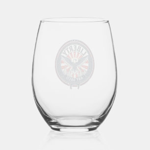 Liberty Aviator Patriotic Patriotic Aviation Vinta Stemless Wine Glass