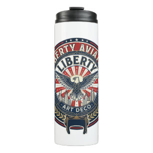 Liberty Aviator Patriotic Patriotic Aviation Vinta Thermal Tumbler