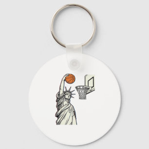 Liberty Basketball Dunk Vintage Engraving Design_1 Key Ring
