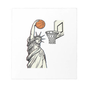 Liberty Basketball Dunk Vintage Engraving Design_1 Notepad