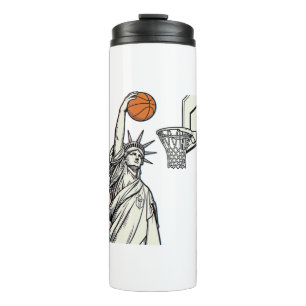 Liberty Basketball Dunk Vintage Engraving Design_1 Thermal Tumbler