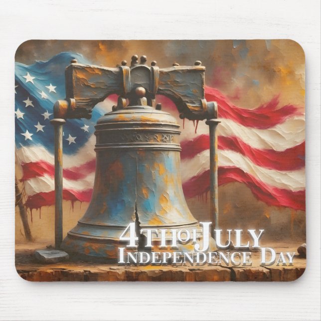 Liberty Bell Art for 4th of July Celebration Mouse Pad (Front)